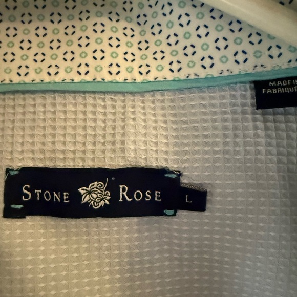 Stone Rose Men’s Long Sleeve Button-Down Shirt | Size L | Light Blue - Picture 4 of 6